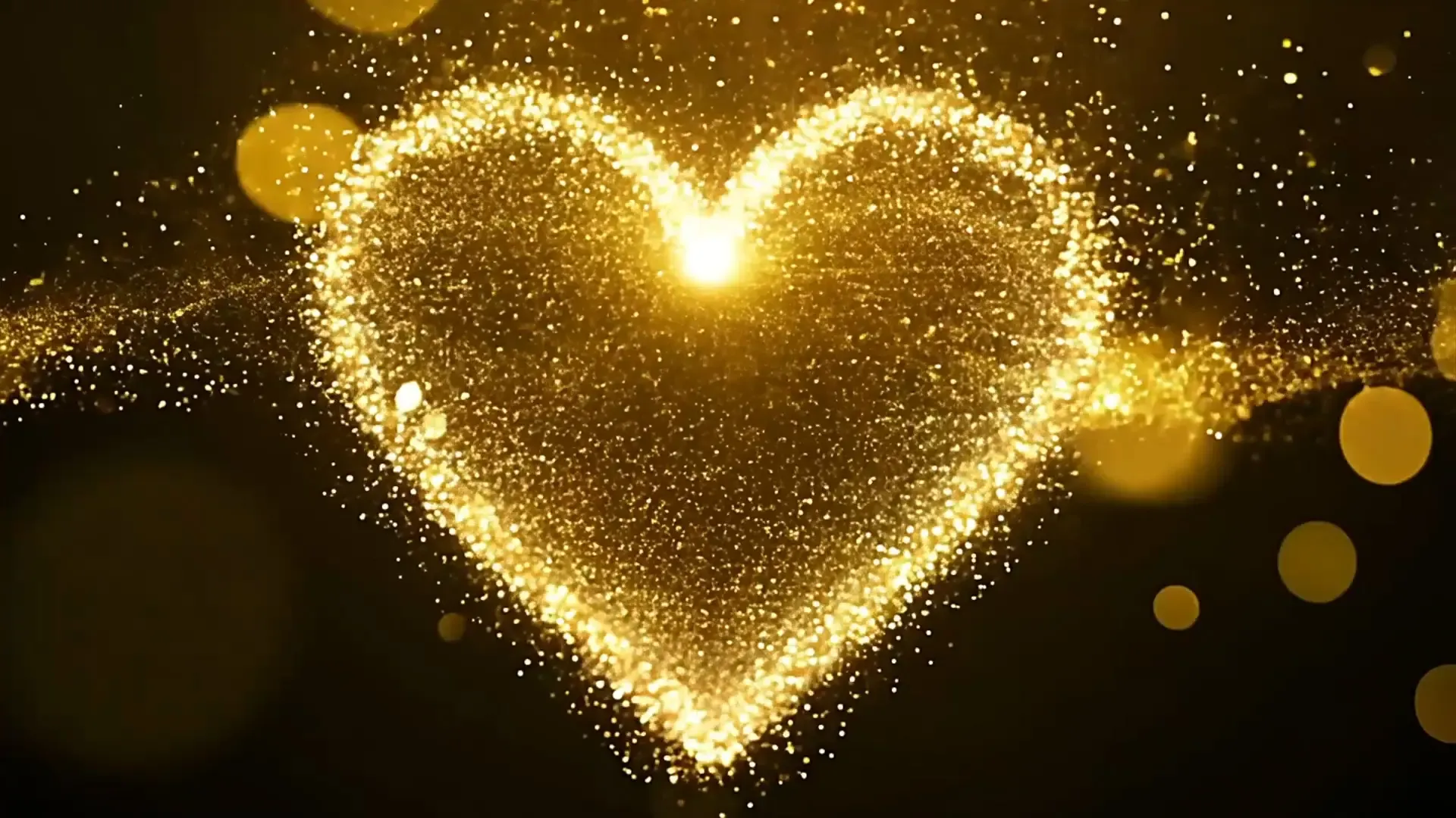 Golden Sparkling Heart Overlay for Romantic Video Projects